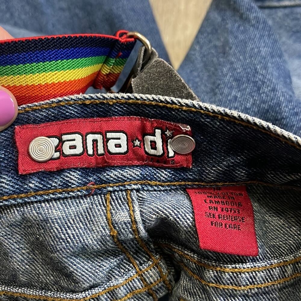 Y2K Vintage Zana Di Rainbow Suspender Jeans Youth Size 14 - Picture 6 of 7